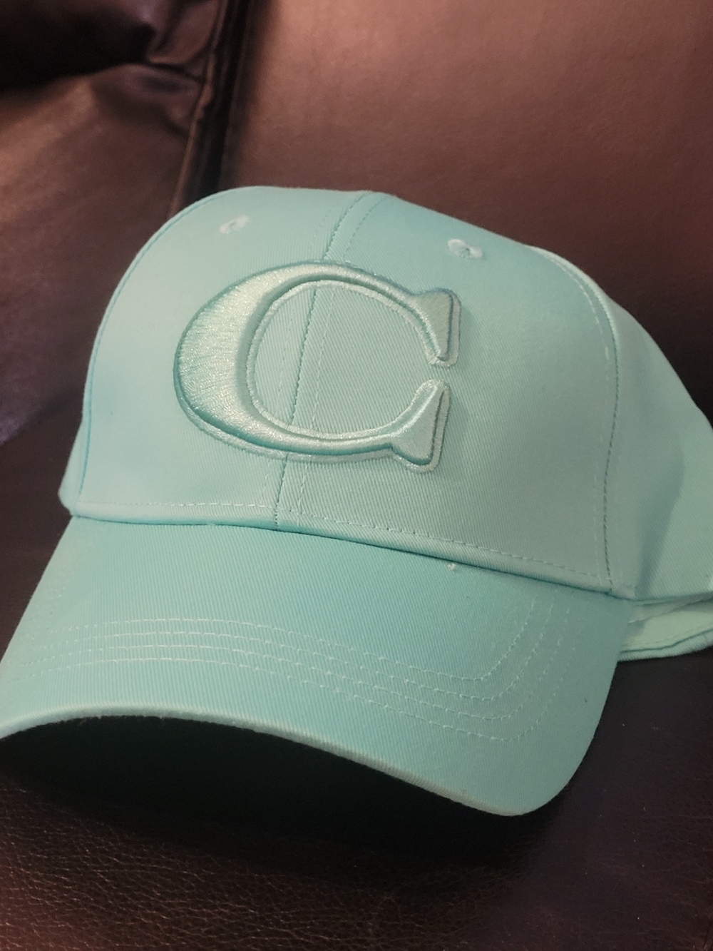Light Teal Coach Cap with Embroidered 'C'